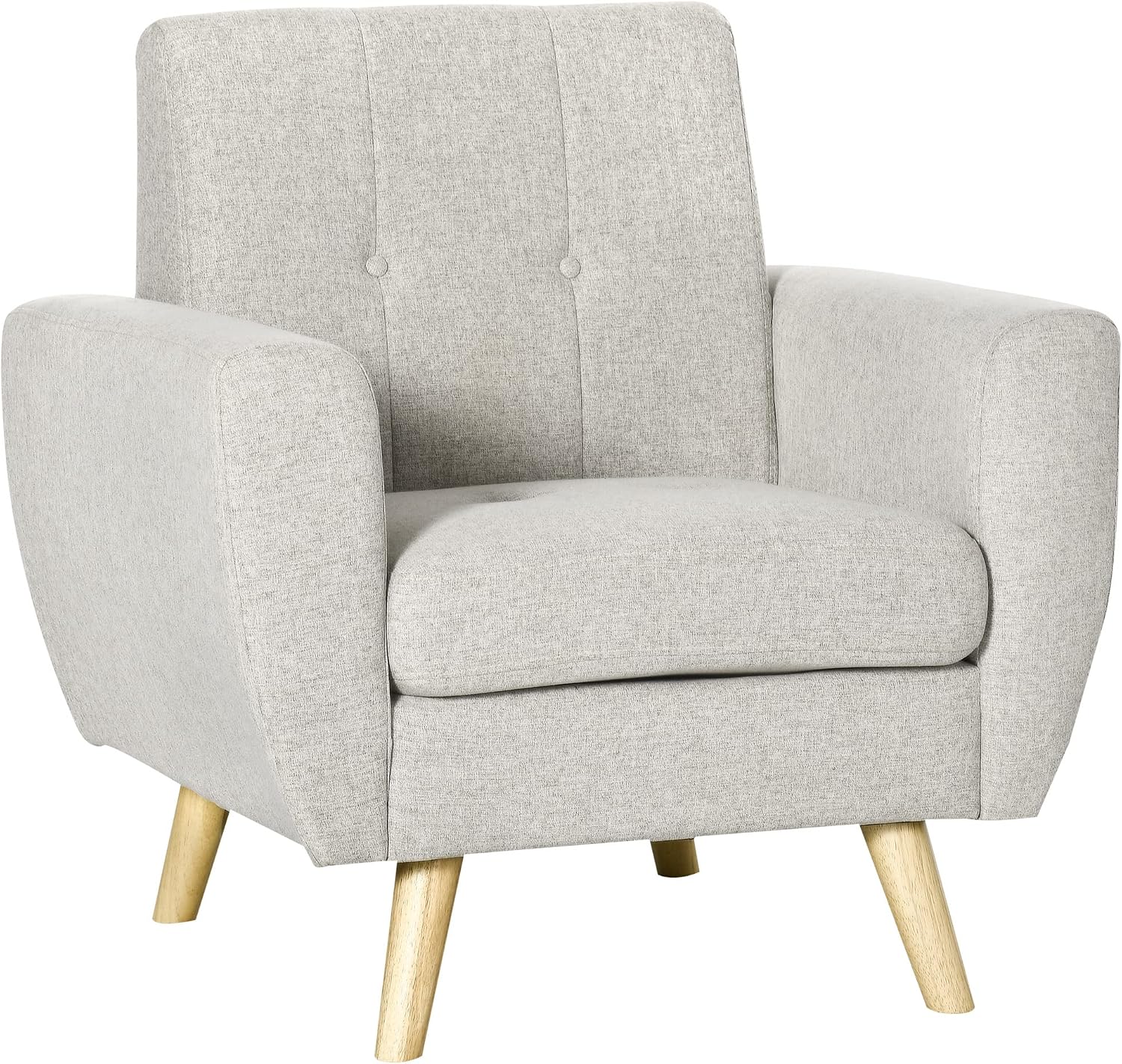 HOMCOM Fauteuil De Salon Avec Accoudoirs Incurvés Et Coussin