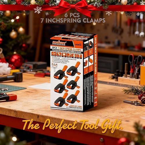 Miniatura 2 de HORUSDY Paquete de 6 abrazaderas de resorte resistentes, abrazaderas de plástico grandes de 7 pulgadas para manualidades con apertura de mandíbula