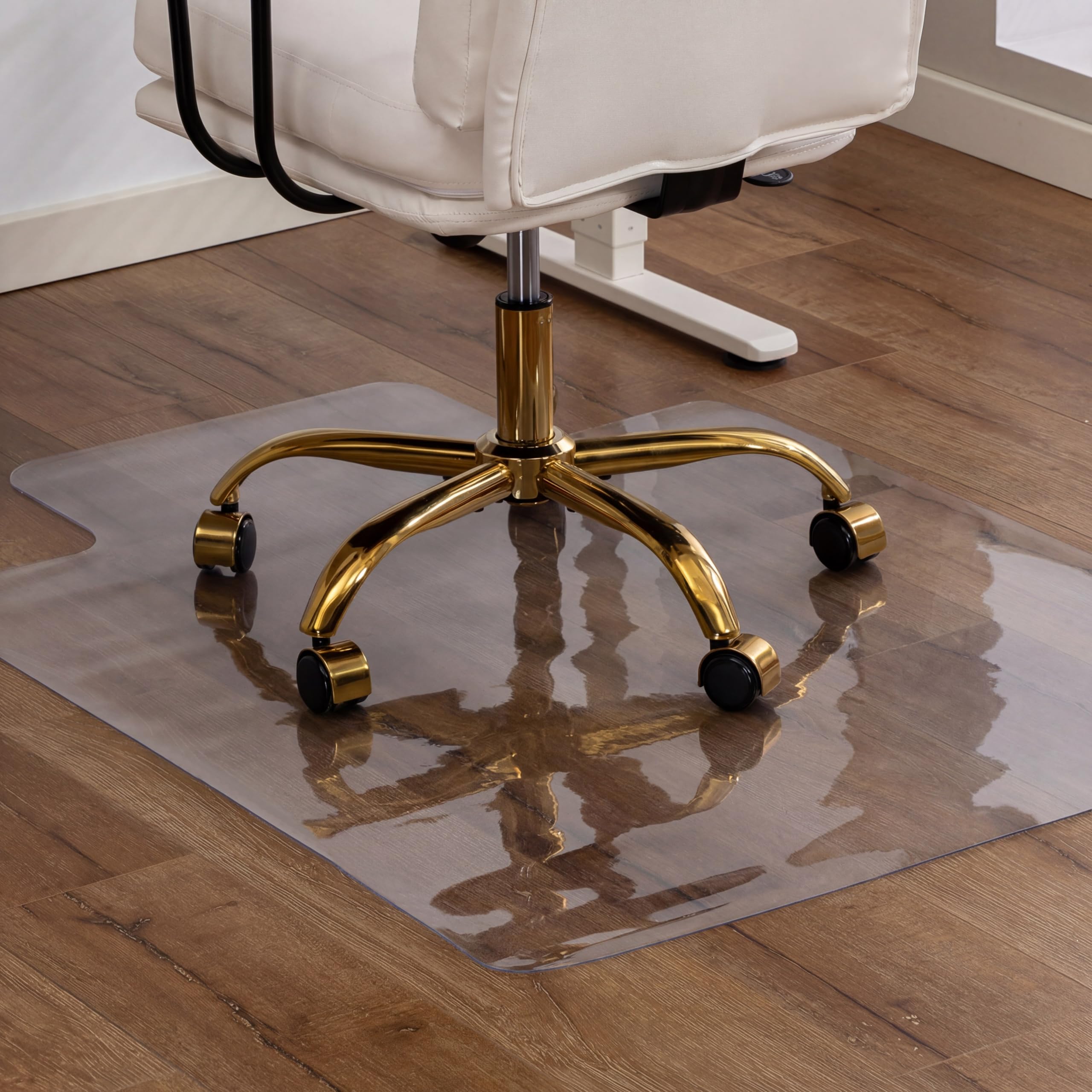 Office Chair Mat for Hardwood Floor 36 x 48 Clear PVC Floor Protector Mat for Rolling Chairs Heavy
