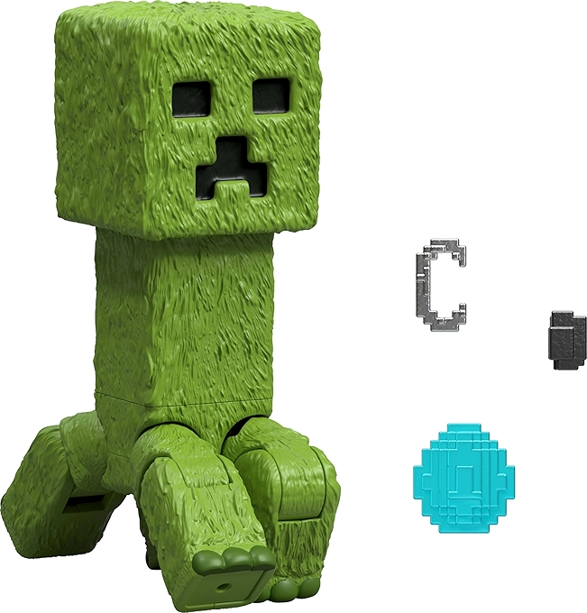 美泰 Minecraft Creeper 动作 Figure 收藏套装 4 英寸 可动角色 电影灵感