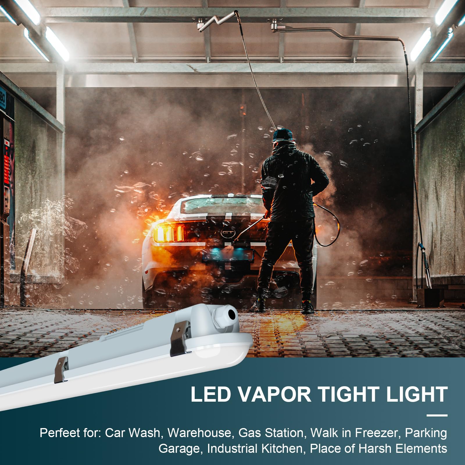 4 Pack 8FT LED Vapor Tight Light 90W 11700lm IP65 Waterproof Led Outdoor Shop Light for Parking Garage — view 6