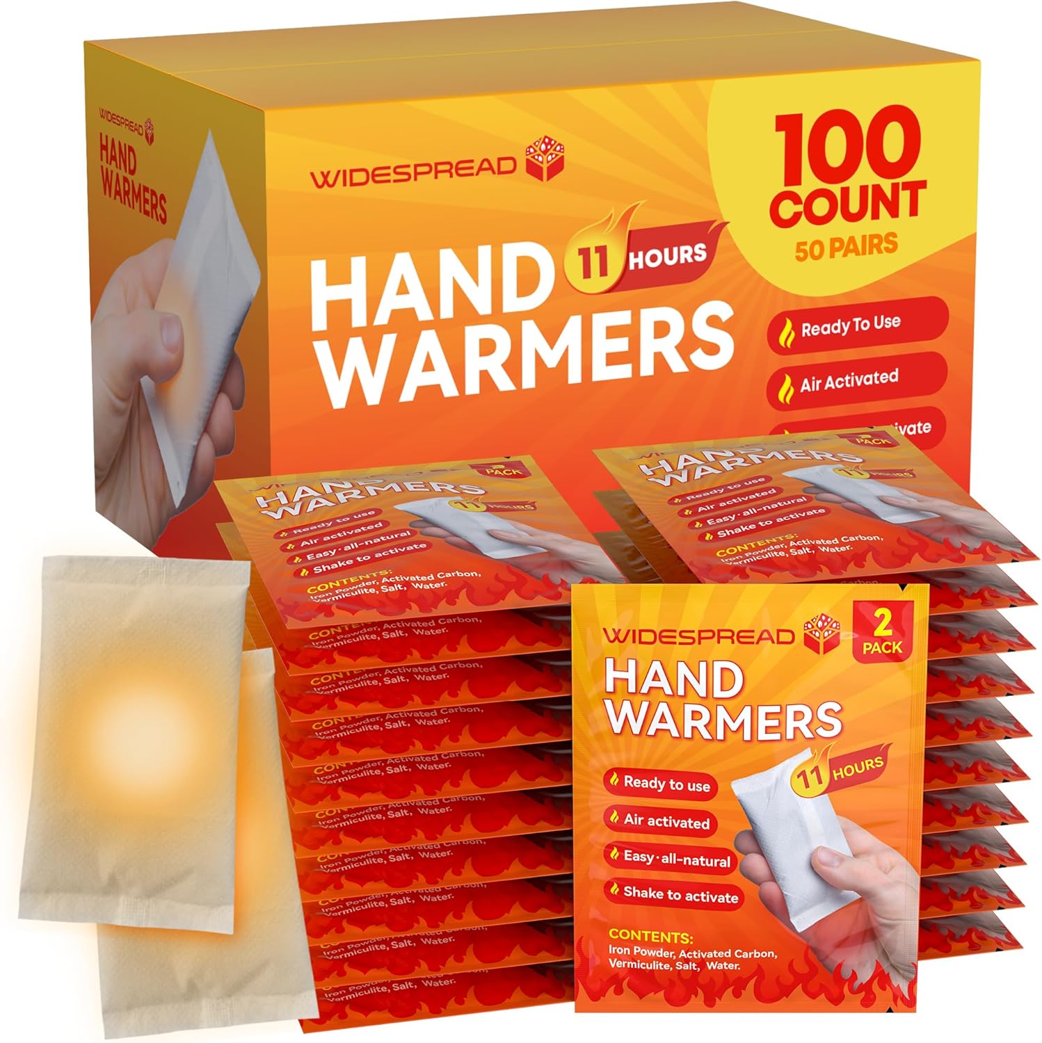 WIDESPREAD Hand Warmers 50 Pairs Pack