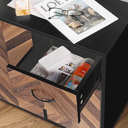 Miniatura 5 de Likein Armario corto con cajón y 3 puertas, gabinete de buffet moderno de mediados de siglo de 35 pulgadas de largo, armario de almacenamiento