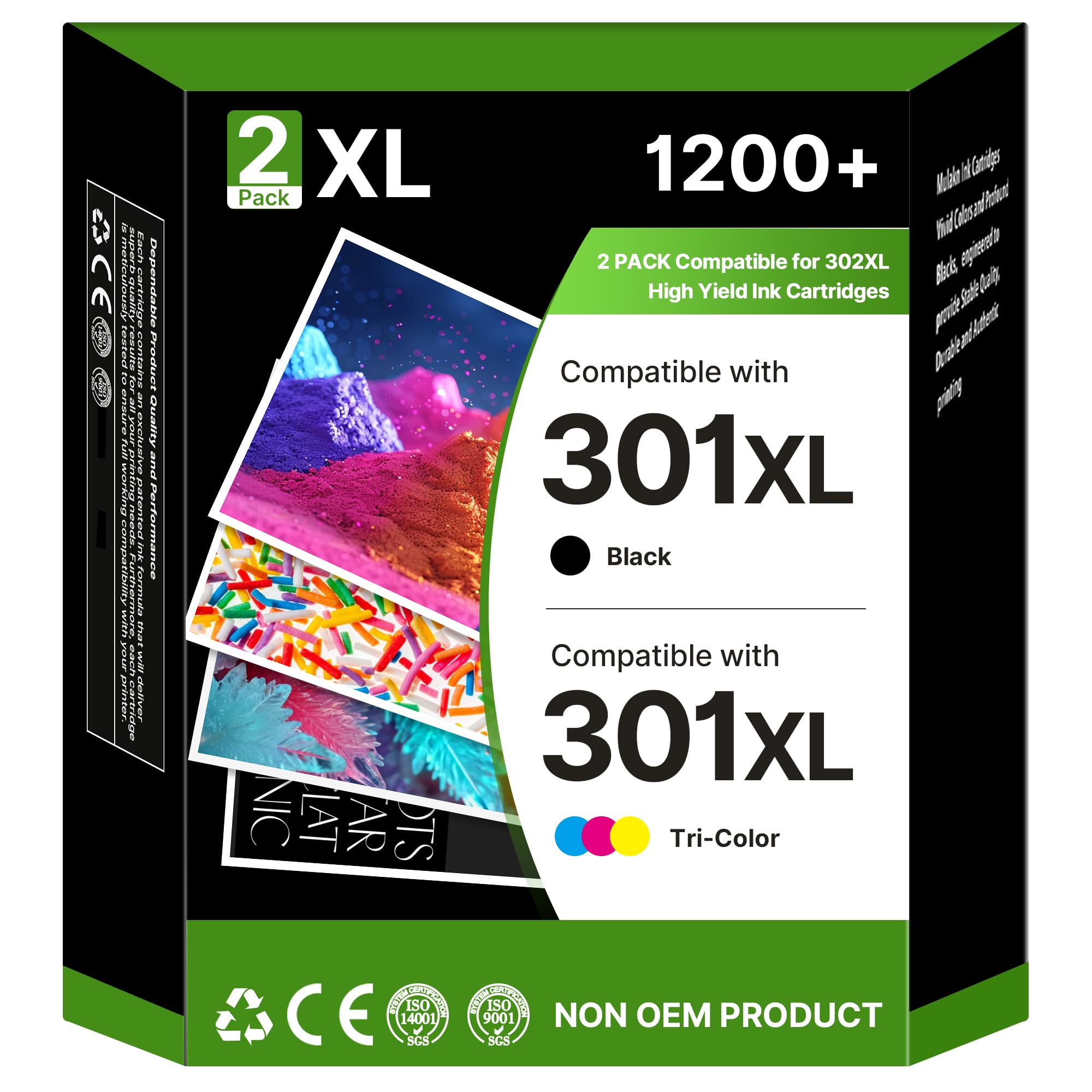 301 301XL Ink Replacement for HP 301 Ink Cartridges, Black and Tri-Colour