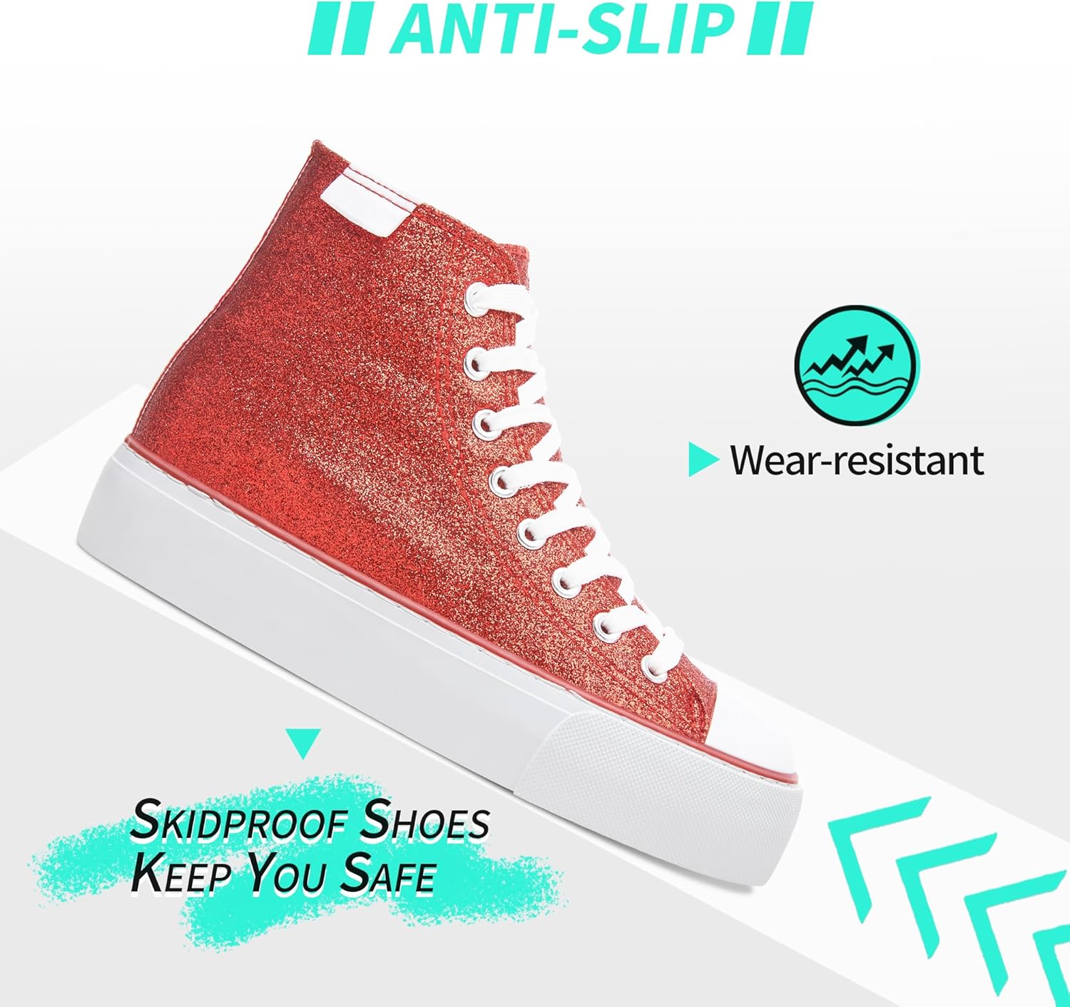 ALTOCIS Glitter Platform Fashion Sneakers,Sparkly Bling Mid Calf Sneaker for Women,Cute Comfortable Platform High Top Sneakers
