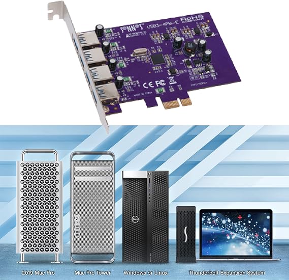 Sonnet Technologies USB3 – 4PM-E Allegro PCI-E kart (4-Port, USB 3.0)