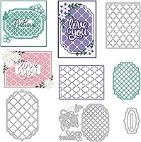 BENECREAT 4 Styles Net Lace Frame Cutting Dies - Grid Background Metal Dies for Card Making, Scrapbooking, DIY Paper Crafts