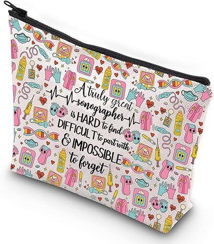 G2TUP Sonography Tech Sonographer Ultrasonido Técnico Regalos Sonographer Accesorios Bolsa Una Bolsa de Cosméticos Verdaderamente Gran Sonógrafo,