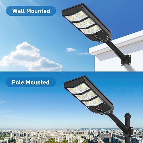 Miniatura 7 de Luces solares para exteriores - Gran angular 6500K luces solares de calle con sensor de movimiento para exteriores, luz de calle IP66 impermeable,