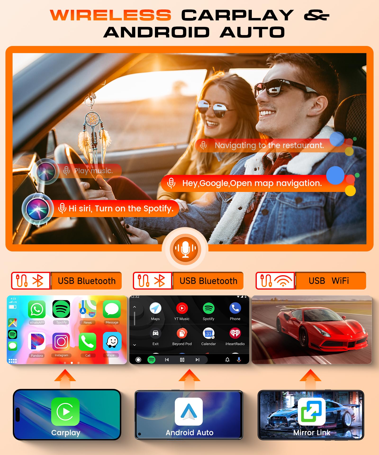 2G&64G VECHTEL 9" Bluetooth-Autoradio für Toyota AU-RIS 2013-2015 Carplay Android Auto Wireless, EQ, WiFi GPS Navi, Airplay,Android Cast,RDS/FM Radio 2 Din mit AHD Rückfahrkamera