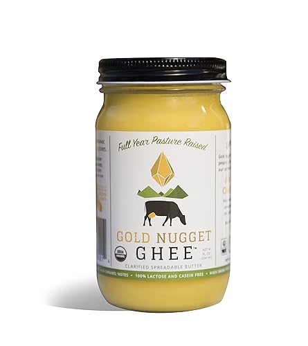 Ganador tradicional de Gold Nogget GHEE, USDA ORGANIC, AÑO COMPLETOPASTURA, MANTEQUILLA ALIMENTADA DE PASTE, 8 onzas