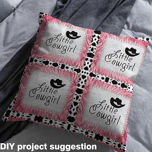 Miniatura 4 de The Yard - Sombrero de vaquera rosa decorativo impermeable para exteriores, tela impresa por The Yard Piel de vaca rosa y blanca, tela de tapicería