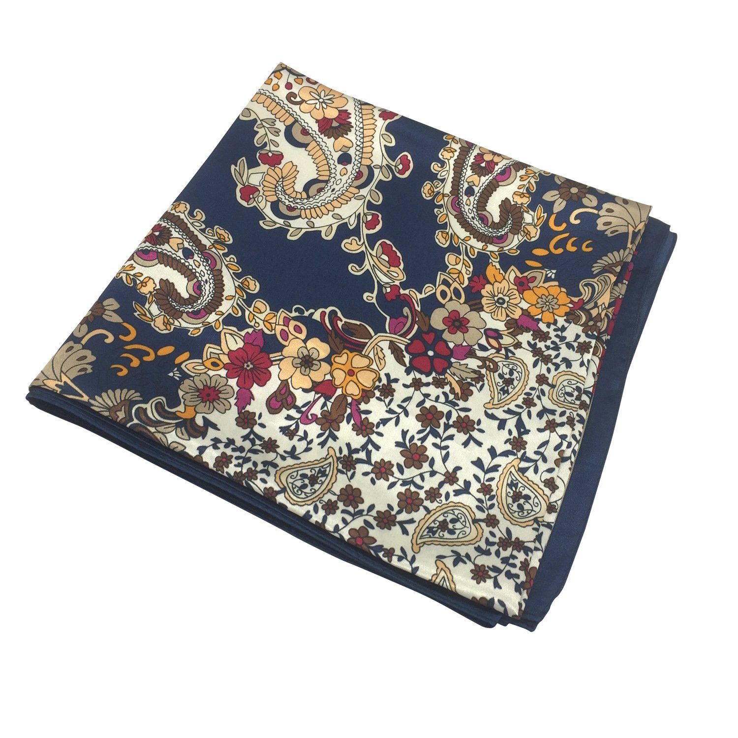 YOUR SMILE Silk Like Scarf Women's Fashion Pattern Large Square Satin Headscarf Headdress