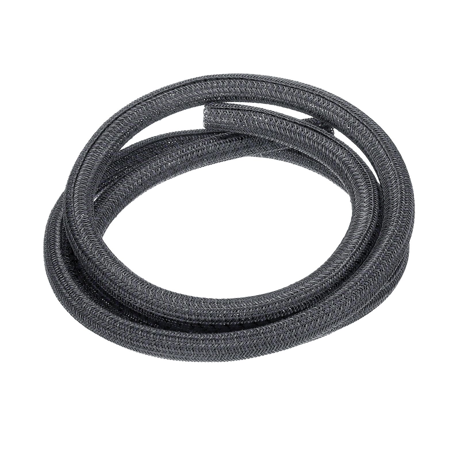 sourcing map Split Sleeve Wire Loom 3/8" 5Ft Grey Self Wrapping Braided Sleeve UL94-V2 Fireproof PET Sleeving for Automotive, Home Cable Management โ image 1