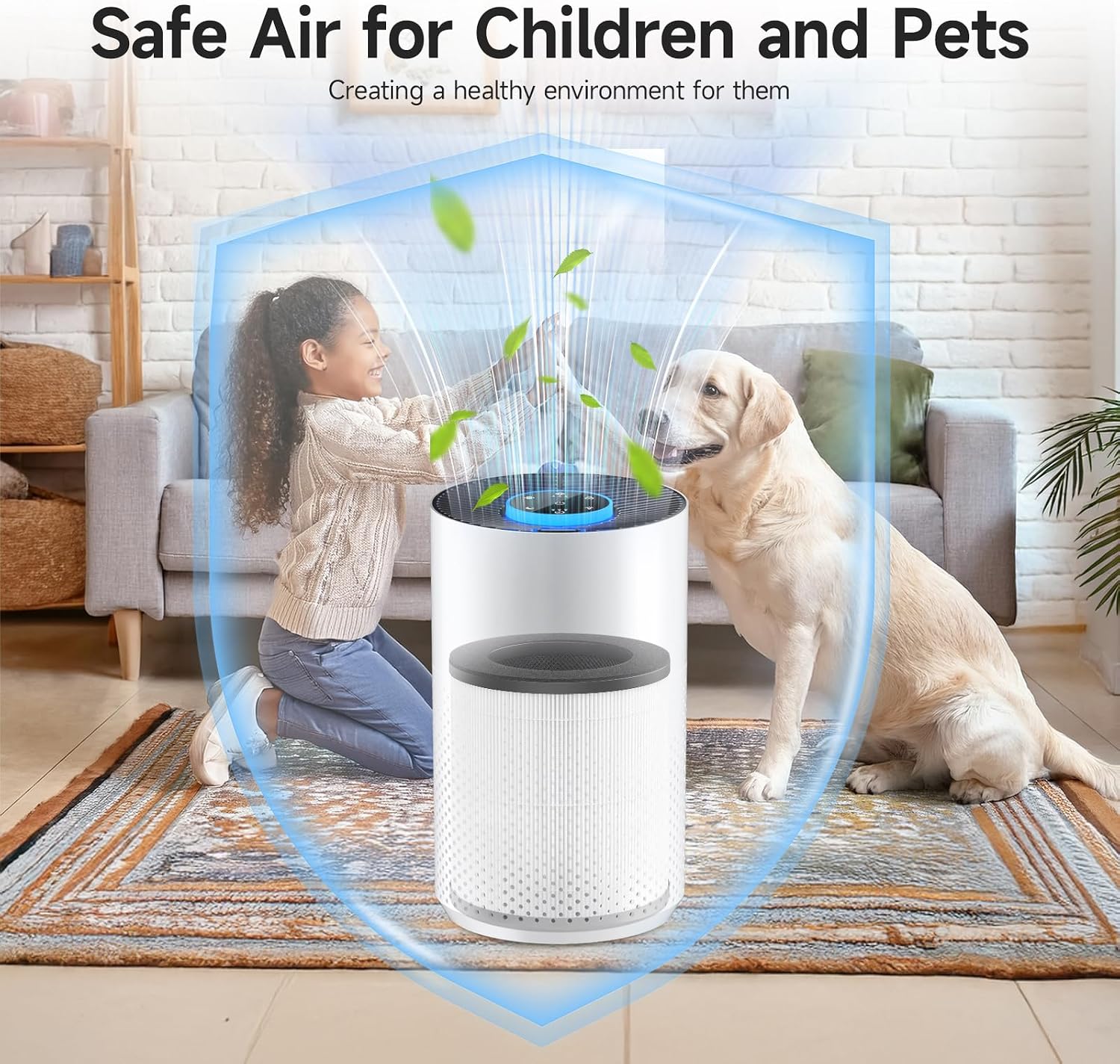 ZQA-4000C ZQA-4000B Replacement Filter Compatible with Hopmirth ZQA-4000C, FETIONS ZQA-4000A, Cobectal & Oterbear ZQA-4000B Air Purifier, 3-in-1 H14 HEPA Filter, 2 Pack