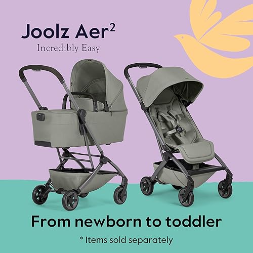 Miniatura 5 de Joolz Aer2 - Cochecito de viaje ligero para bebés y niños pequeños, cochecito plegable ultracompacto con una sola mano, asiento reclinable, toldo