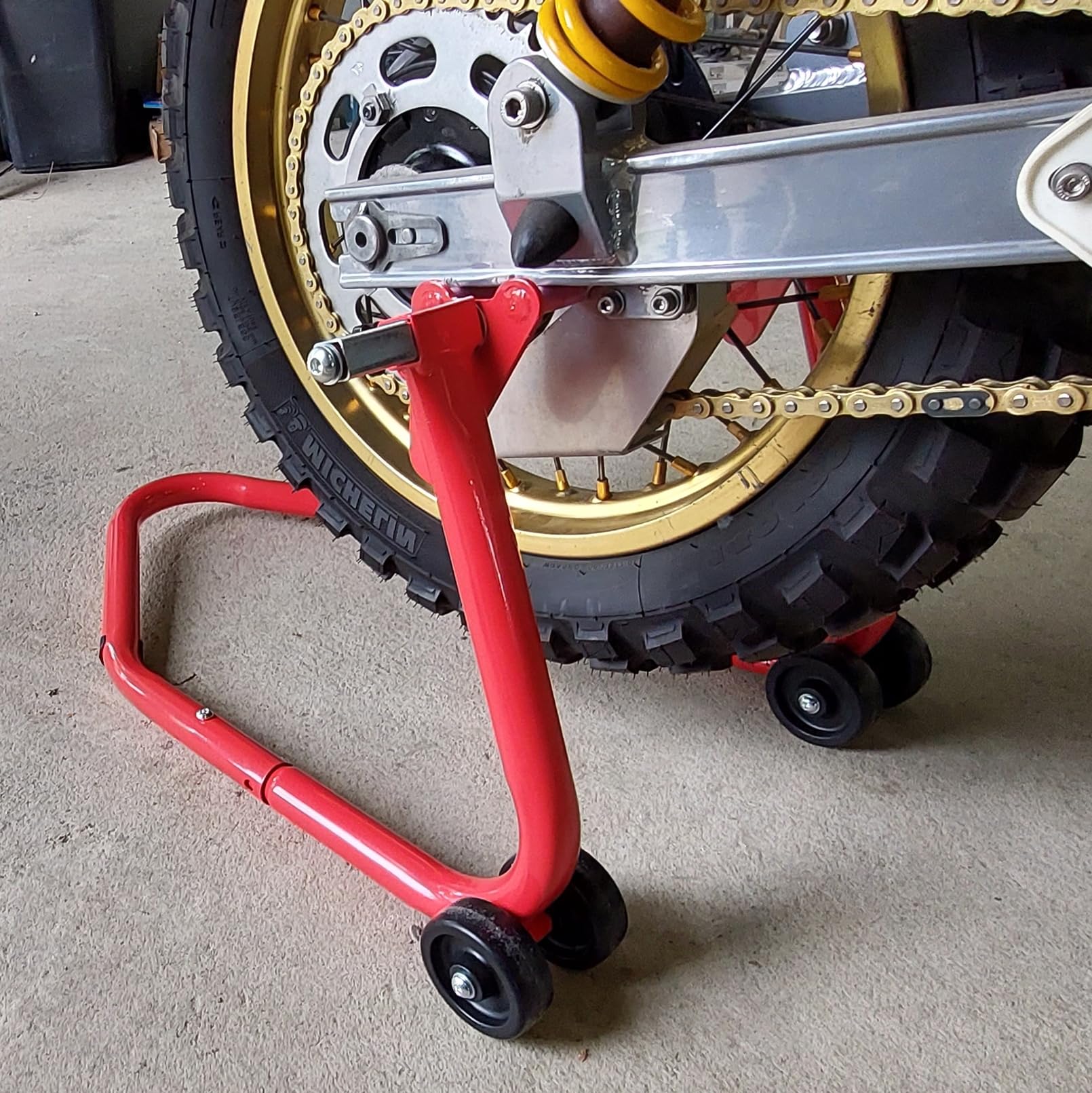 BEQUILLE MOTO 2 en 1 AVANT ARRIERE universelle + accessoires interchangeables | stand moto paddock ideal pour GP circuit racing track