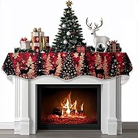 Vista 24 de Bufanda de Navidad para chimenea, cubierta decorativa para Navidad, invierno, mantel superior