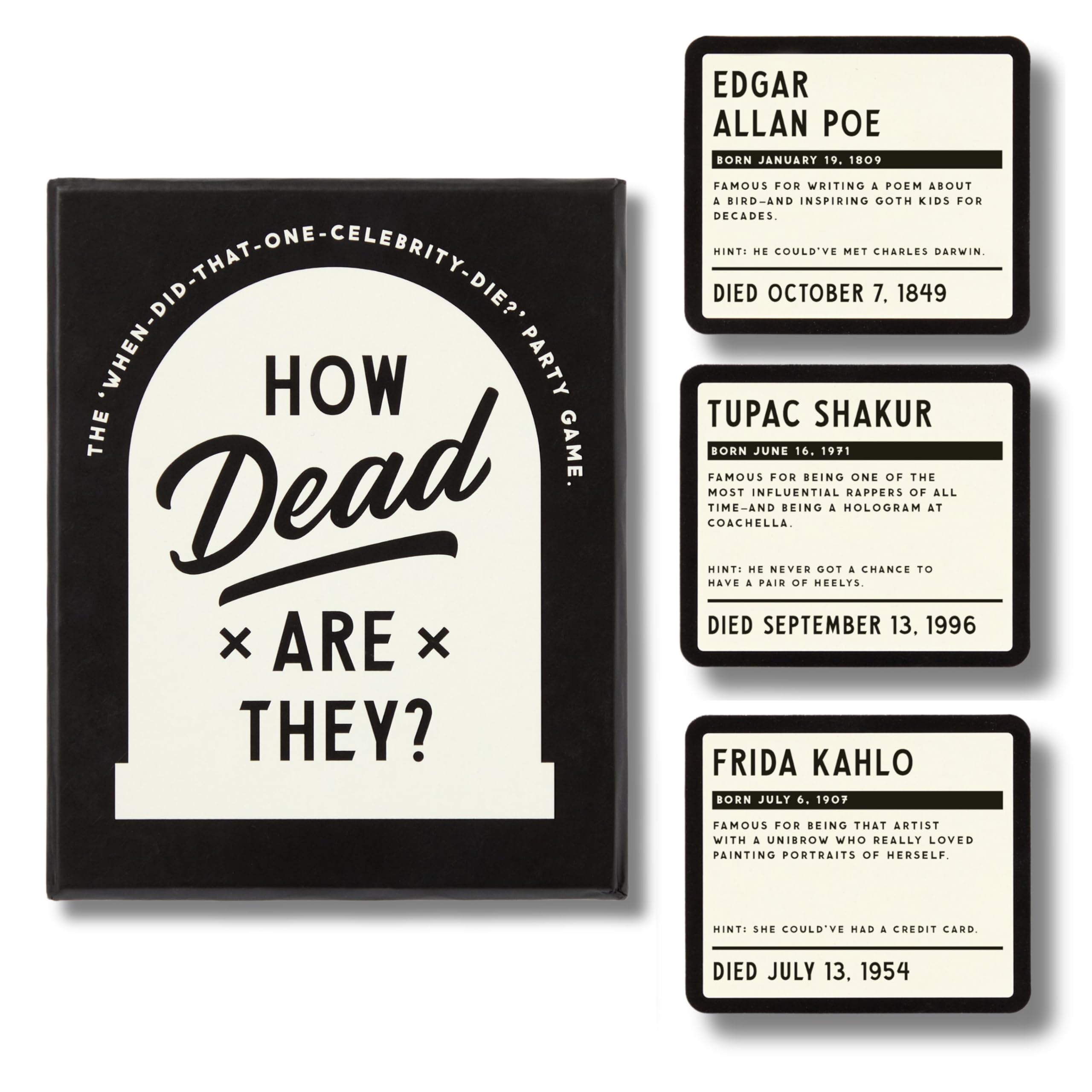 Brass Monkey How Dead are They - Party Game with 350 Game Card Prompts and Trivia Facts to Figure Out When Celebrities Died, 2+ Players