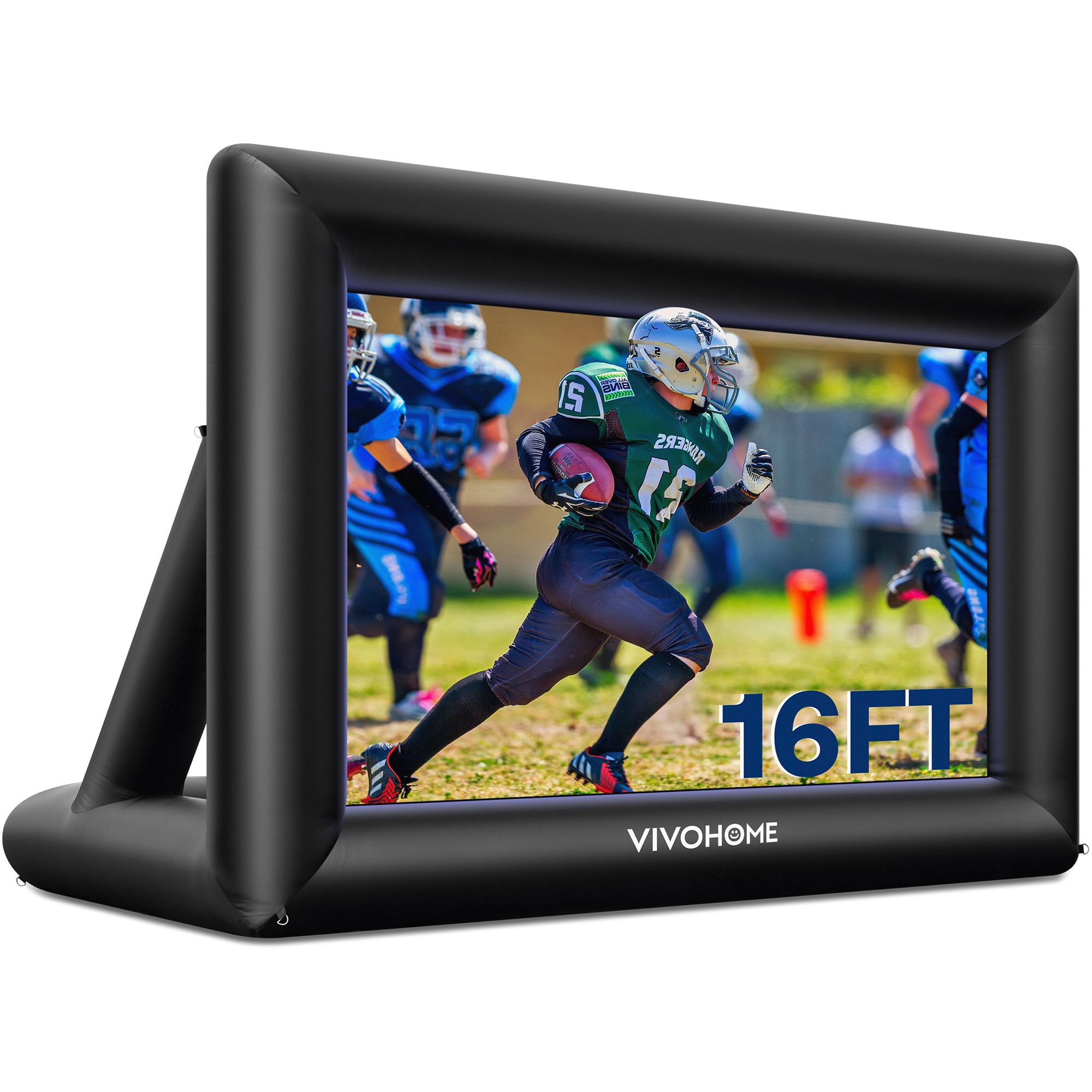 VIVOHOME 16 FT Inflatable Projector Screen for Outside, Blow Up Movie Screen Outdoor Use, Mega Large TV Screen with Carry Bag for Backyard, Triangular Back Support