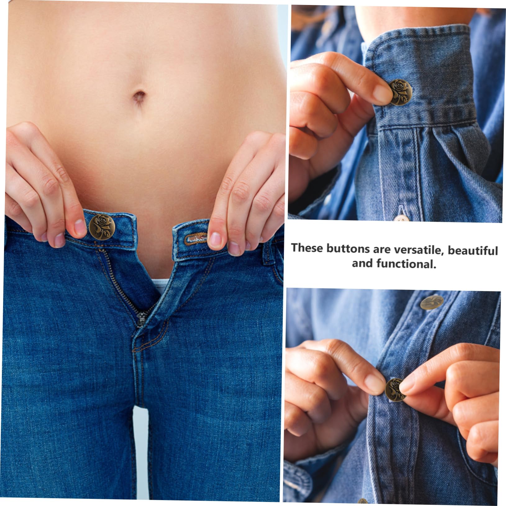 15sets Fibbia Regolabile Per Cuciture Per Jeans e Strumento Regolabile Con Cacciavite