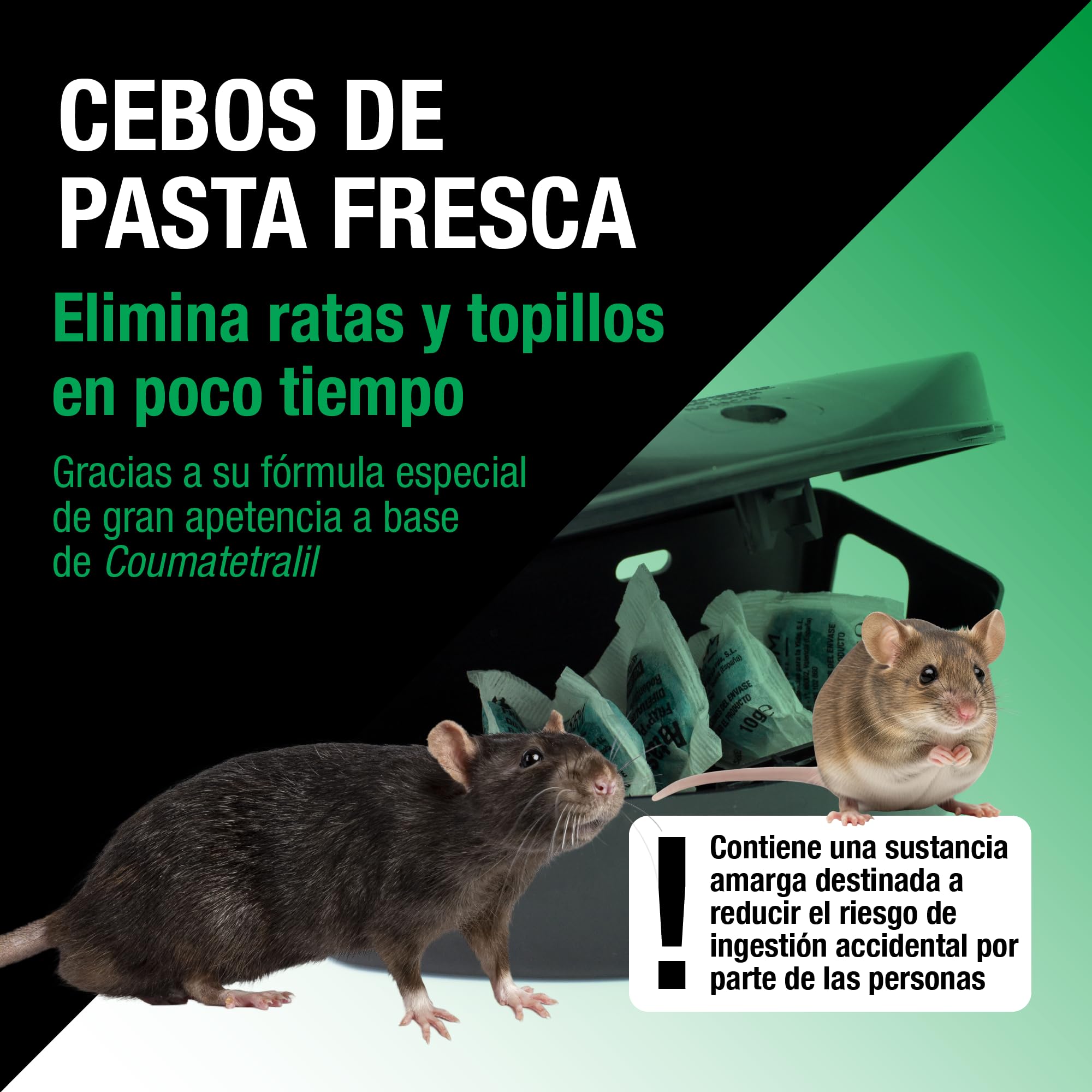PROTECT HOME atrayente de Ratas y topillos en Pasta, Control Completo. Indicado para Interiores y Exteriores