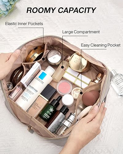 Miniatura 3 de BAGSMART Bolsa de maquillaje, bolsa de cosméticos, gris tranquil