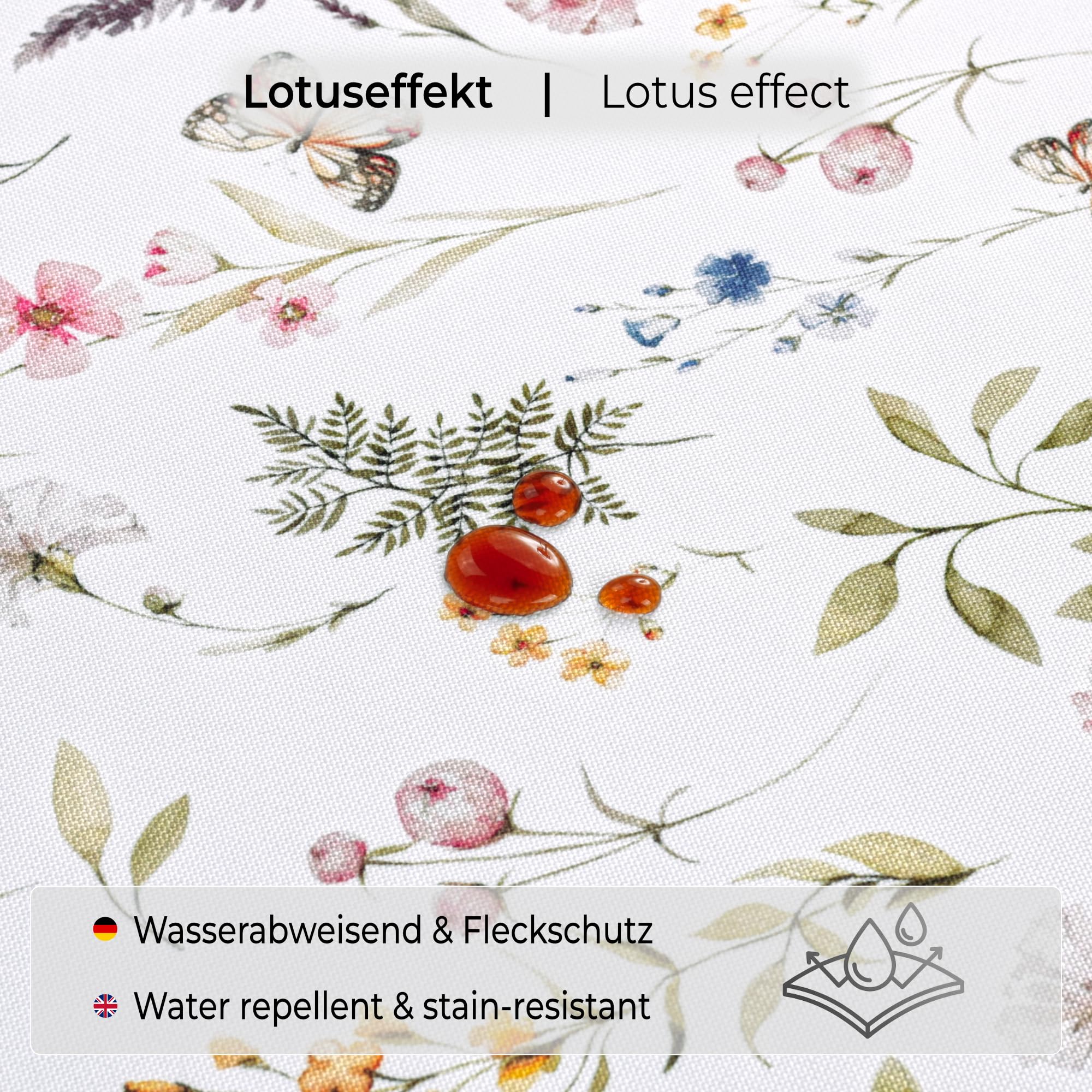 Tischdecke Frühling Sommer Blumenmuster 140x200 cm wasserabweisend pflegeleicht Lotus-Effekt langlebiger Druck Polyester 230g/m2 - Minos-25366_101
