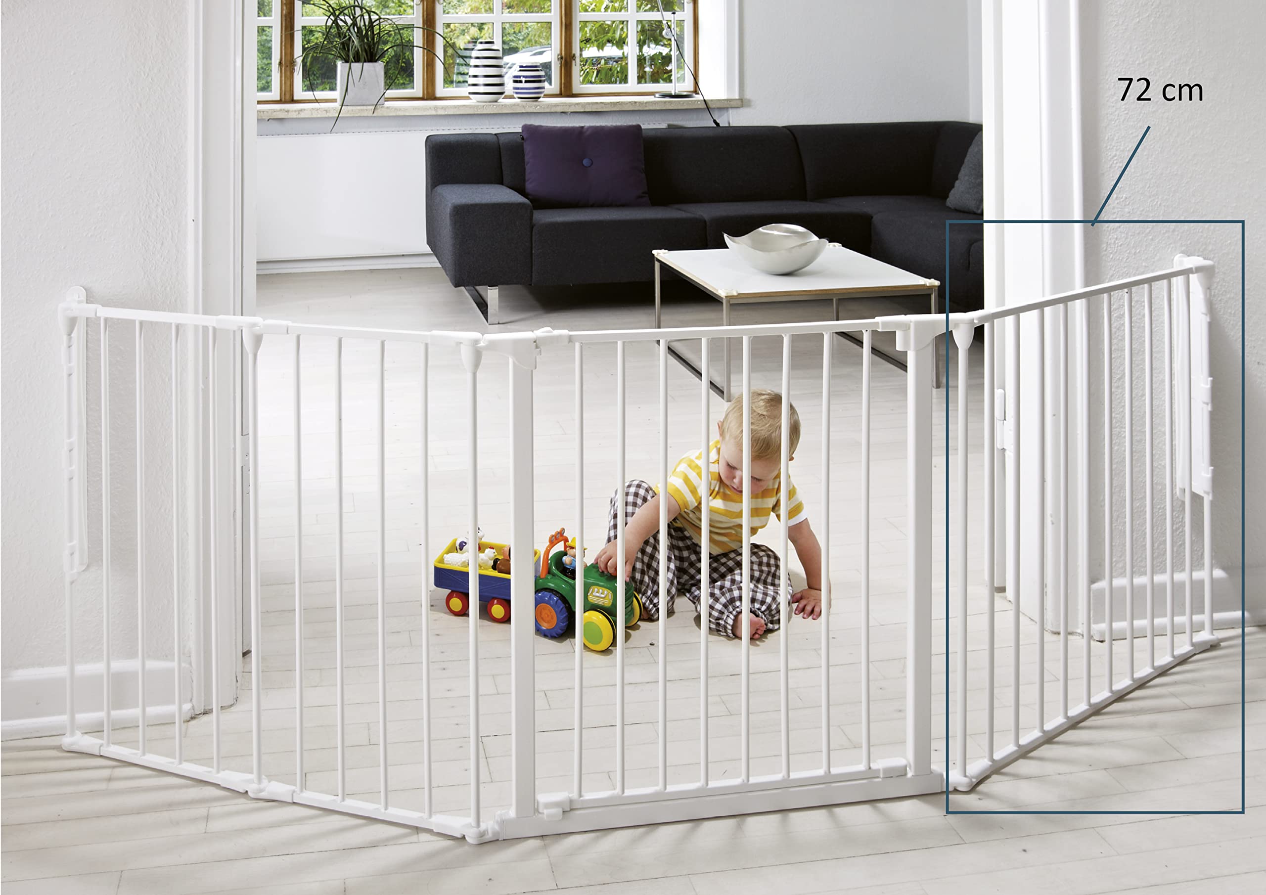 BabyDan Barrière Extension Large Flex Anthracite ( l x H: 72 x 71 cm)