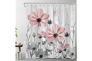 Elegant Vintage Floral Pink and Grey Shower Curtain