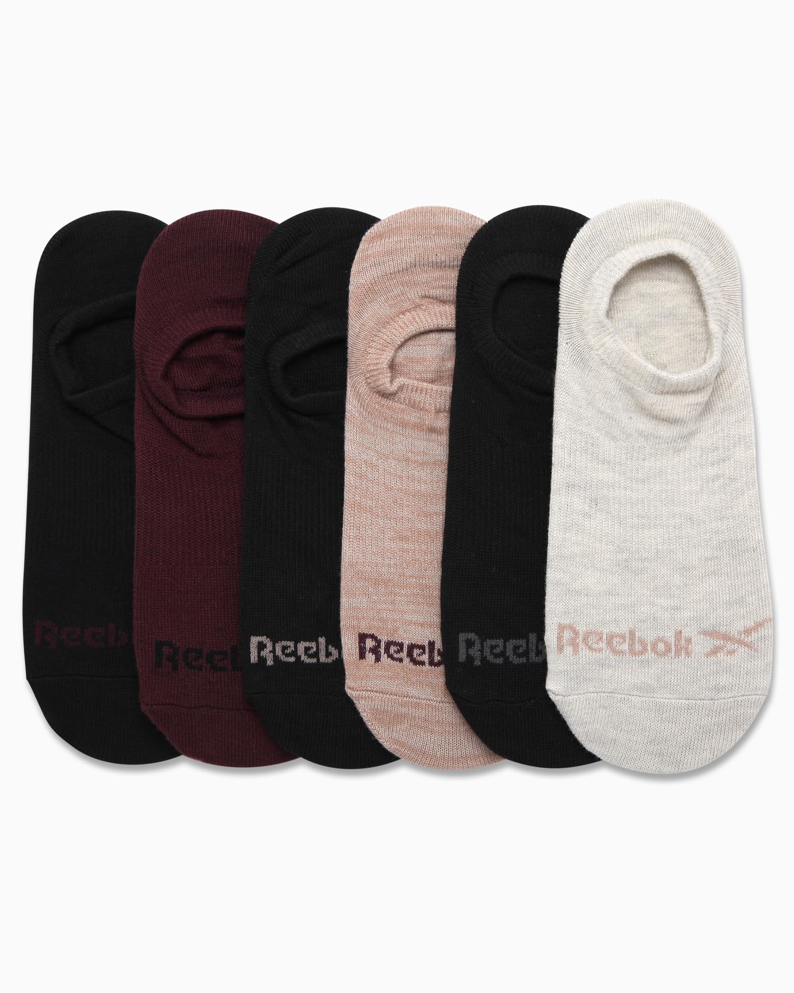 Reebok Women's 6 Pack No Show Liner Socks with Non-Slip