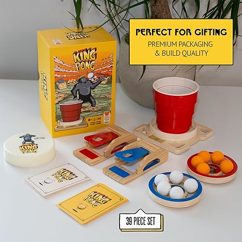 Miniatura 6 de King Pong Original Shot-Making Tabletop Game for Kids, Teens & Adults | 1-4 Players | Skill-Based Gameplay | Many Ways to Play | Competitive Friends