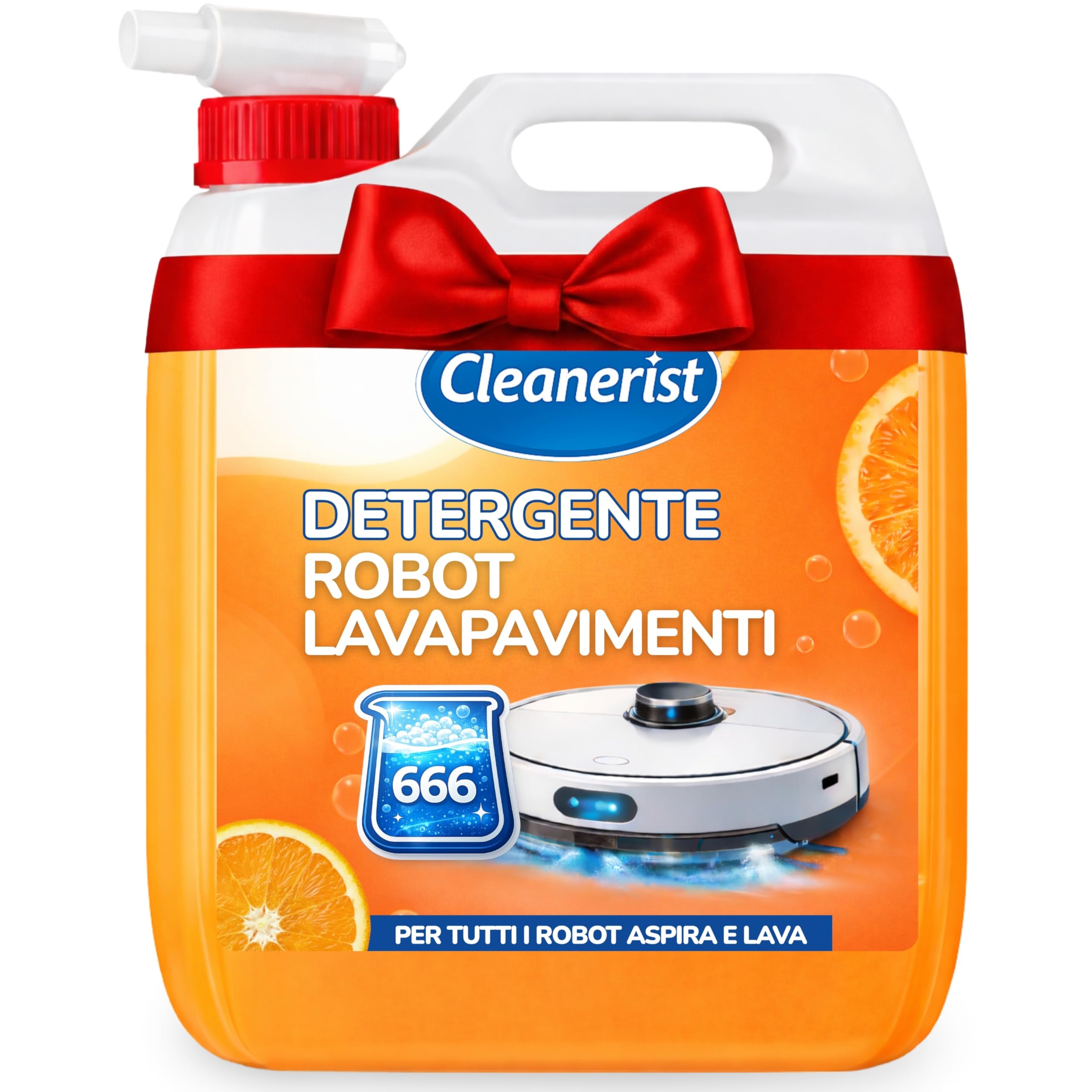 Cleanerist | 10L Detergente Robot Lavapavimenti Arancia (666 dosi) - 15ml su 300ml - Universale per tutti i modelli - Concentrato 1:20 - Senza aloni
