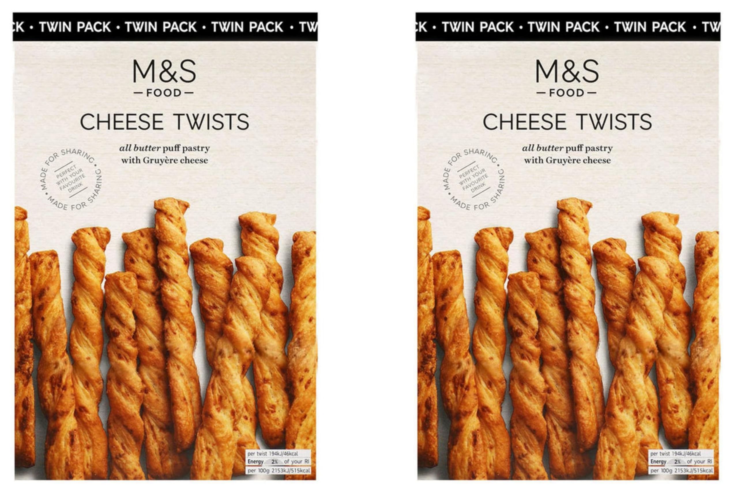 M&S Cheese Twists All Butter Puff Pastry With Gruyere Cheese Twin Pack Of 2 x 125g (Imported) (B0CJJYRL86) Amazon Price History, Amazon Price Tracker