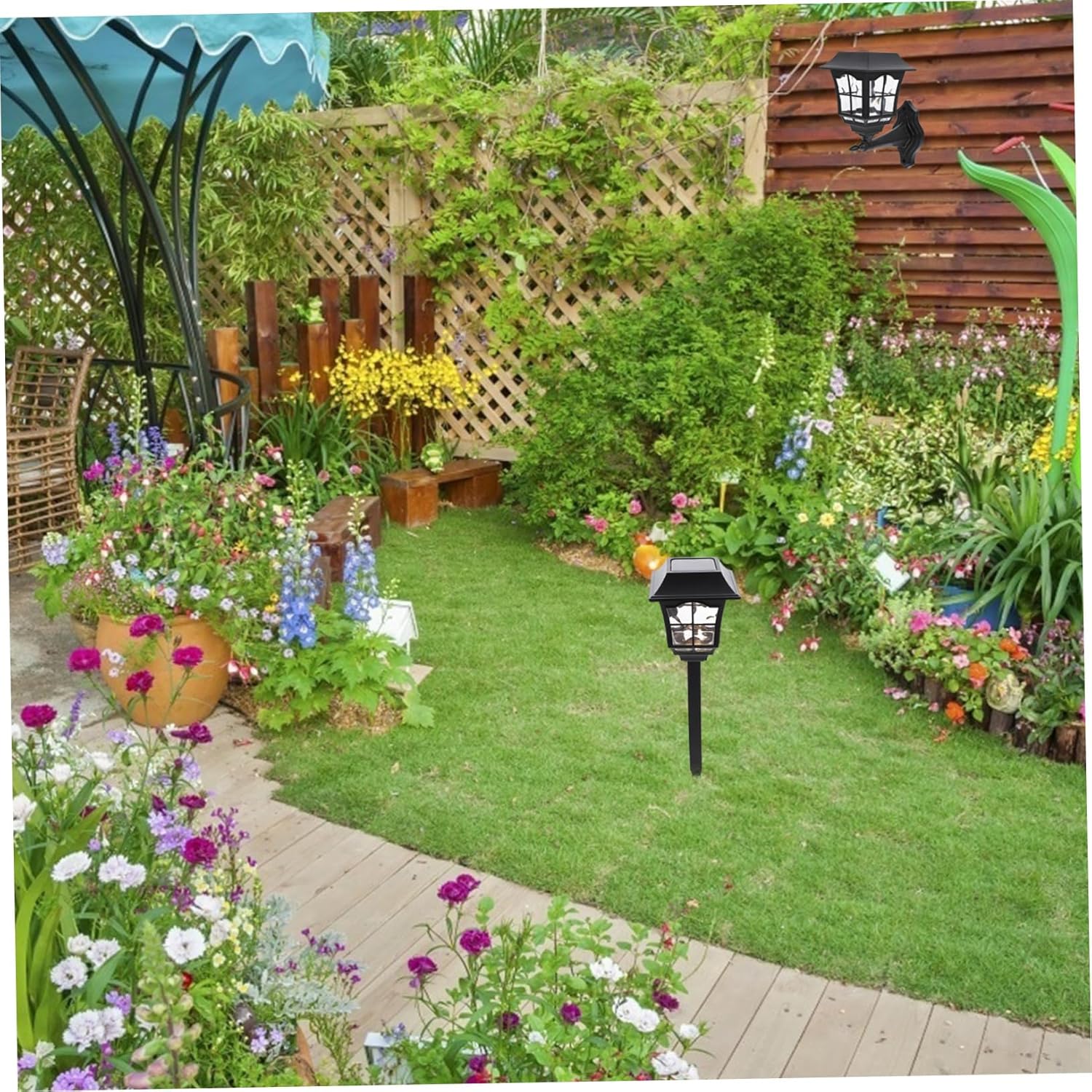 POPETPOP 2pcs Solar Lawn Lamp Energy-Saving Led Solar Wall Light High Conversion Rate for Garden Patio