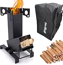 Collapsible Rocket Stove by StarBlue with FREE Carrying Bag - A Portable Wood Burning Camping Stove with Large Fuel Chamber Best for Outdoor Cooking, Camping, Picnic, BBQ, Hunting, Fishing