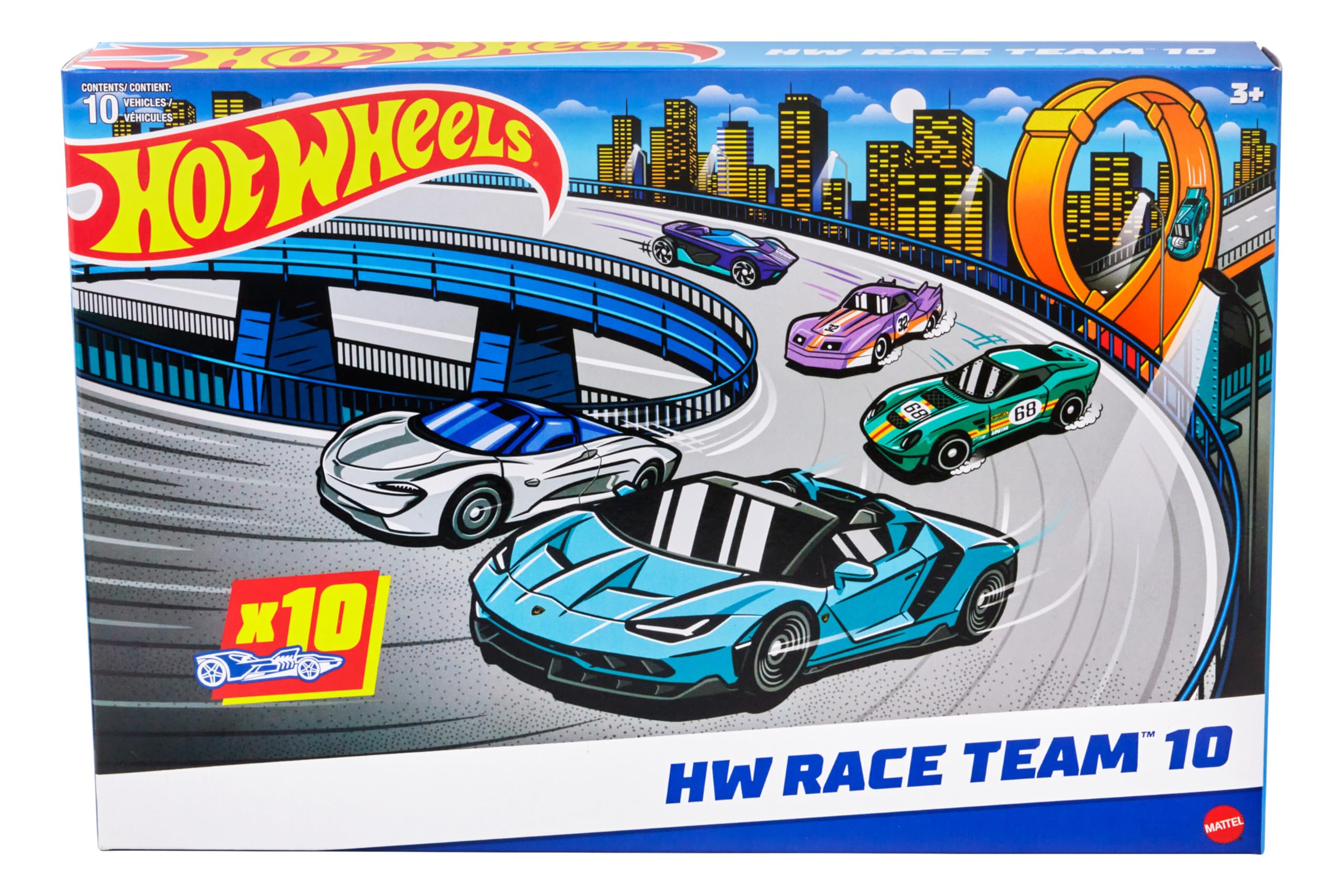 Amazon.co.jp: Hot Wheels Toy Cars, 10-Pack of Race Cars, Includes