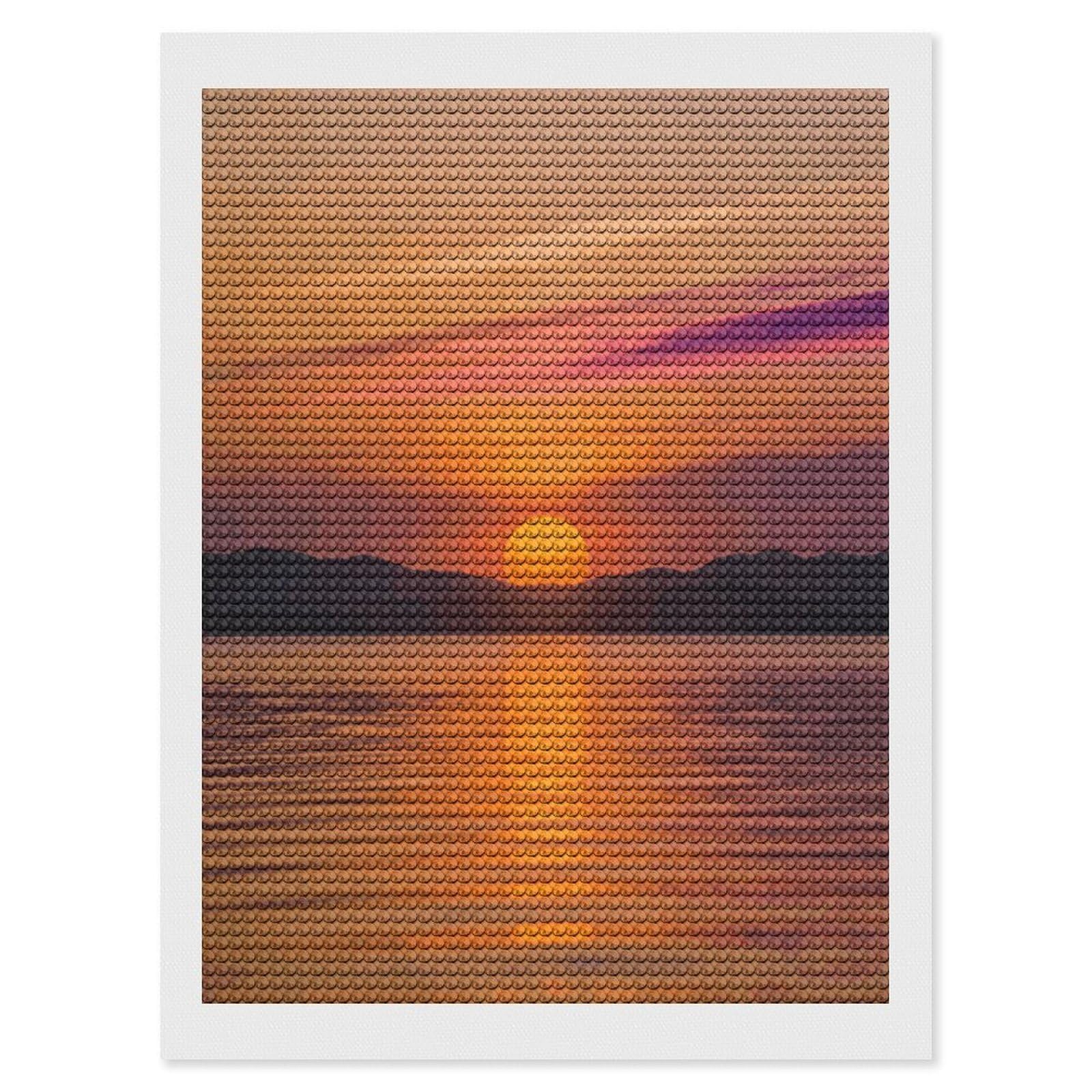 FekiLoot Sunrise Paint by Numbers Kit for Adults Beginner DIY Diamond Dots Paintings Round Full Drill Diamond Art Kits Picture Diamond Art Painting Kits for Home Decor 12"x16"
