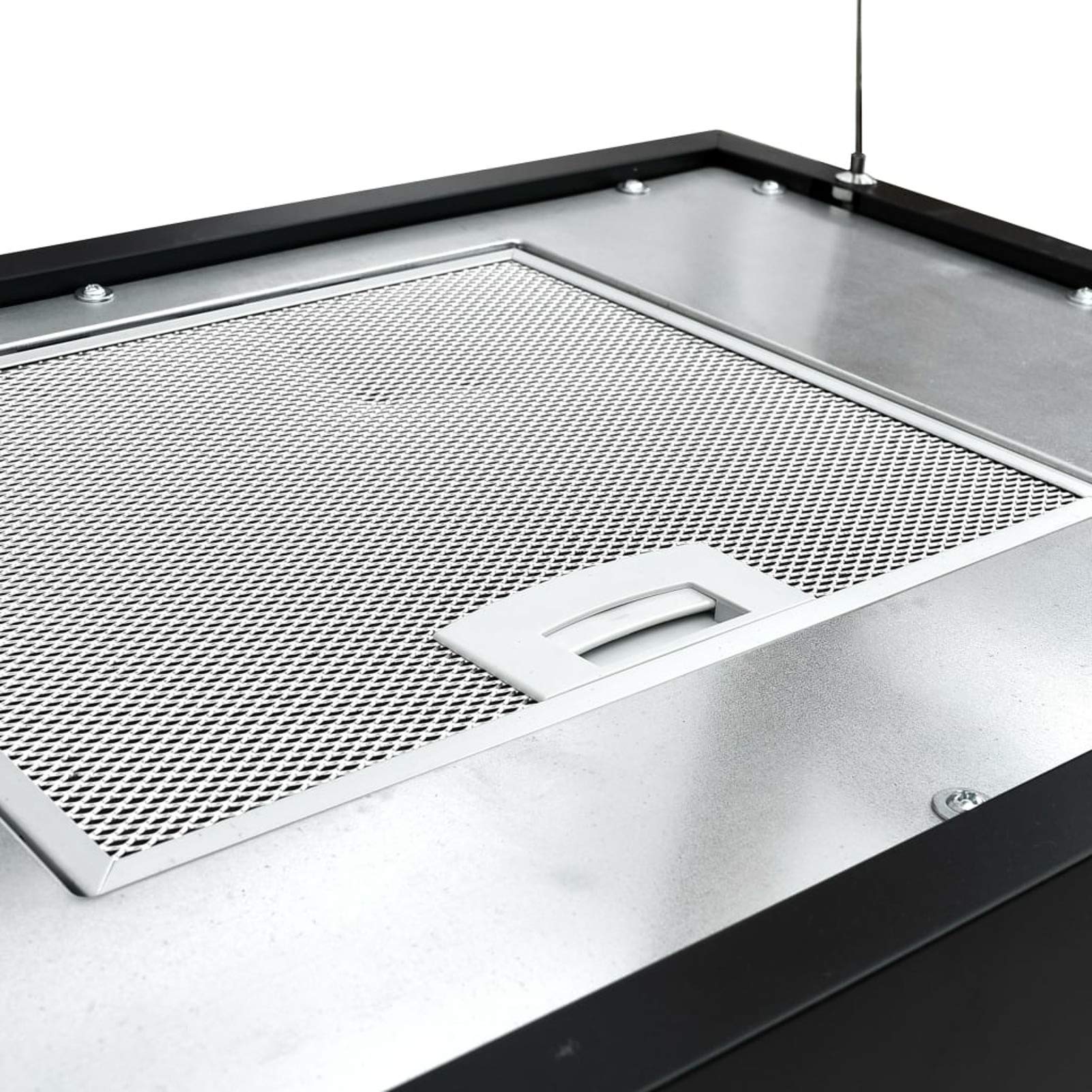 Cappa da Cucina ad Isola Sospesa LCD con Sensore 55 cm Acciaio Argento/Nero 55x37 cm 180 W 220-240 V, 50/60 Hz,Cappa Aspirante,Cappa a Isola