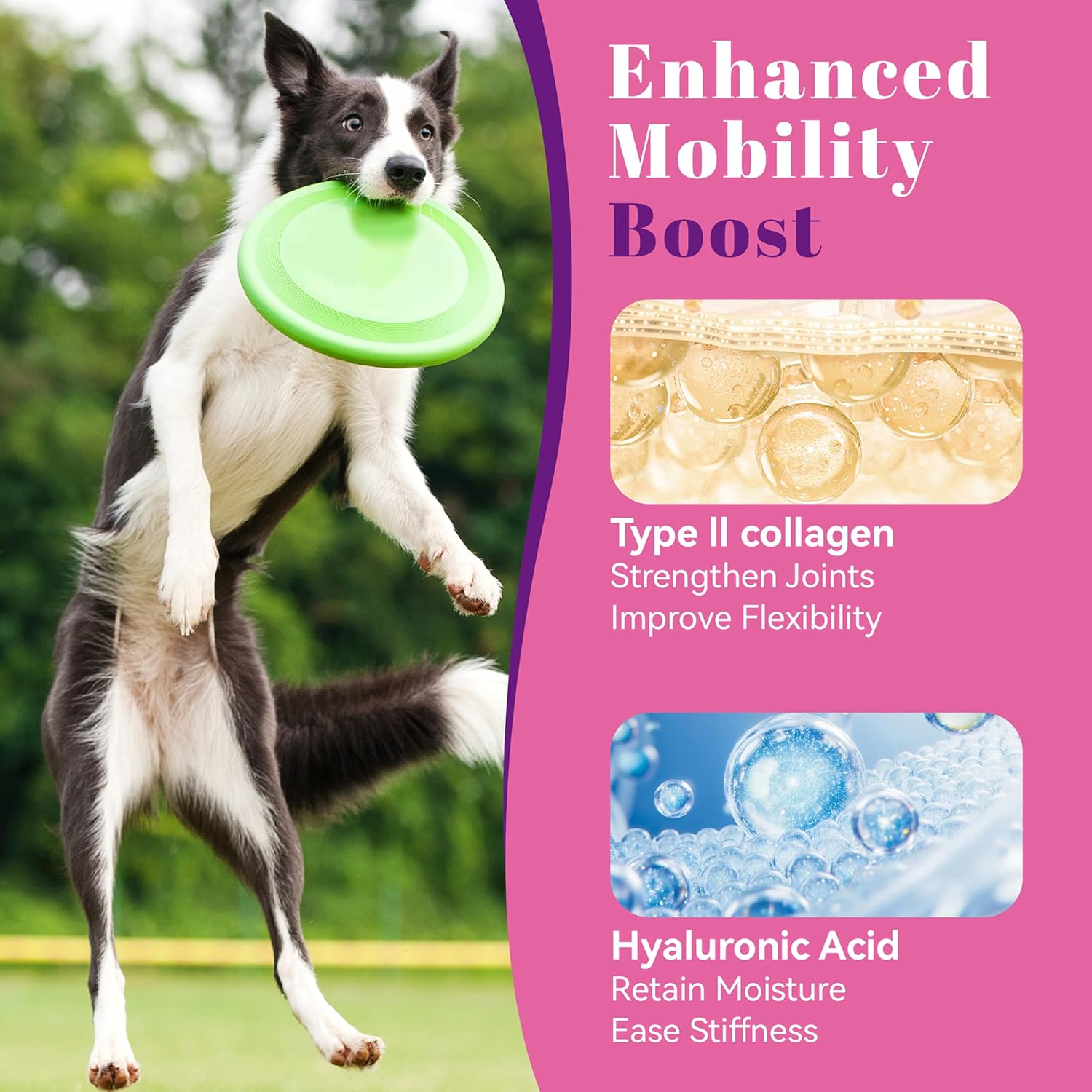 Glucosamine for Dogs Hip and Joint Support Supplement Chews, Chondroitin Joint Care for Dogs, Pain and Inflammation Relief with MSM, Turmeric, Vitamin C, Omega 3 -Chicken Flavor,for All Breeds-150 Ct