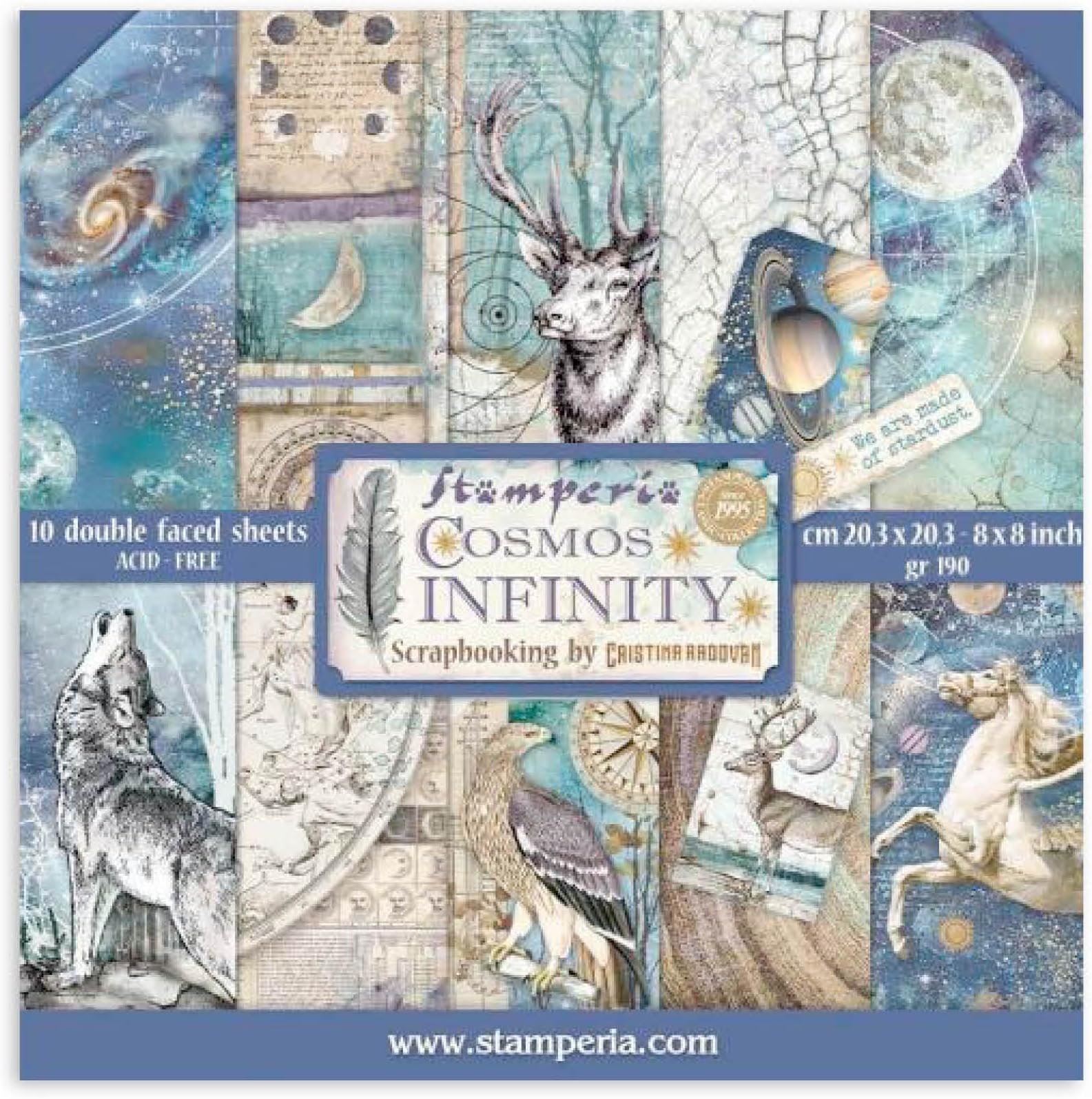 INTERNATIONAL, KFT PAPER PAD 8X8 10PK COSMOS, 20.3 x 20.3 (8" x 8"), Multicoloured