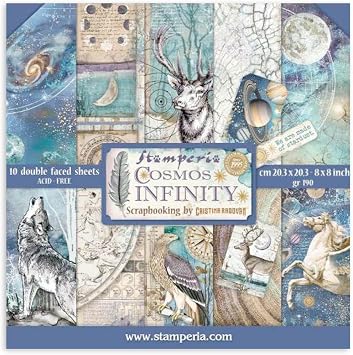 ستامبيريا الدولية ، KFT PAPER PAD 8X8 10PK COSMOS ، 20.3 x 20.3 8 & # 34 ؛ &times; 8 & # 34 ؛ ، متعدد الألوان