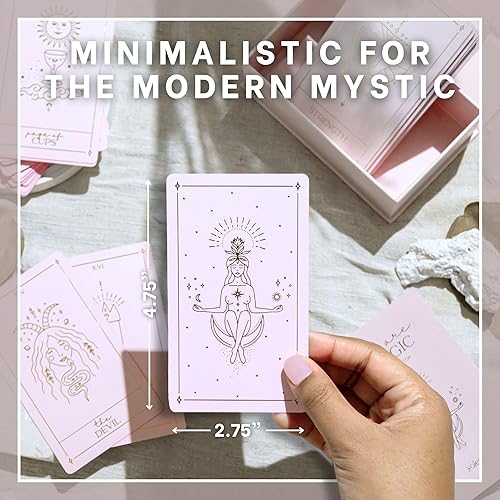 Miniatura 5 de Soleia Baraja de cartas de tarot originales con libro guía y caja, 78 cartas de tarot de lámina dorada para principiantes y expertos  Baraja de