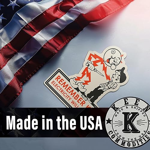 Miniatura 8 de Divertido imán de advertencia de electricidad 5 pulgadas impreso UV "Remember Kids Electricity Will Kill You" imán Humor oscuro retro para nevera,