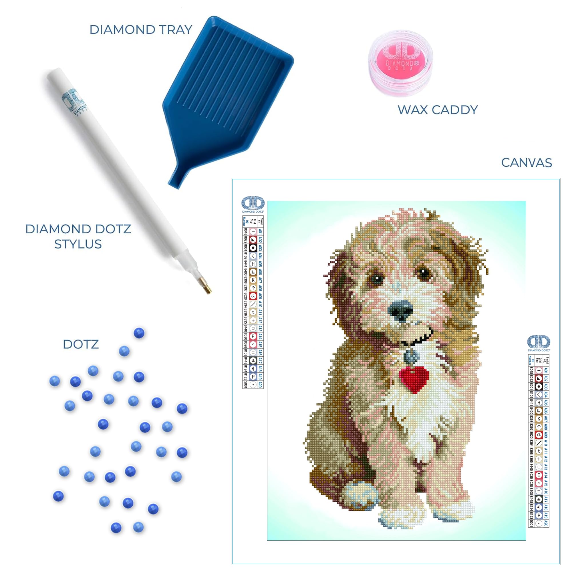 Diamond Dotz - Lovely Boy - Puppy Dog - Canvas Gem Kit - Painting