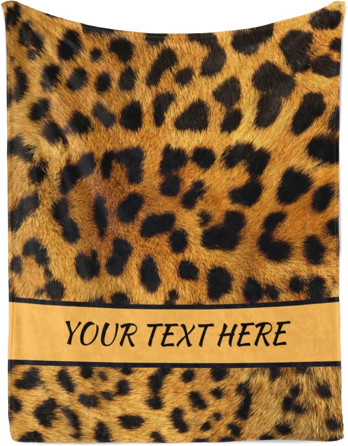 Personalized Leopard Print Blanket, Ultra Soft Micro Flannel Custom Blanket for Bed Couch Living Room(Kids), 40" x 50"
