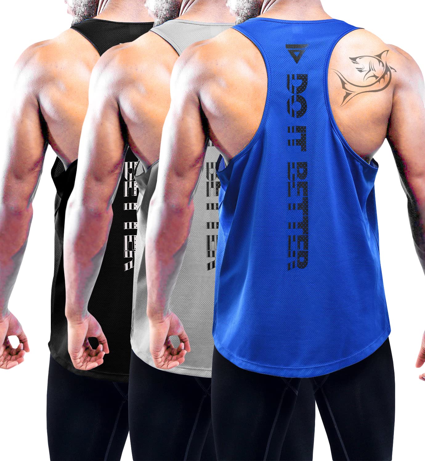 Boyzn 1 or 3er Pack Tank Top Herren, Sommer Ärmelloses T-Shirts Atmungsaktive Muskelshirts Achselshirts, Fitnessstudio Workout Tank Top Sport Unterhemd Gym Bodybuilding Sleeveless T Shirt für Laufen