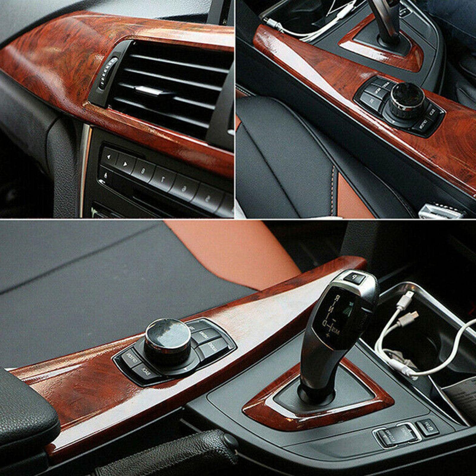 Film Intérieur De La Voiture - Enveloppe En Vinyle À Grains De Bois - Bricolage Brillant En Acajou Brillant Autocollant De Couleur - Autocollant Décoratif Pour Animaux De Compagnie Pour Tableau De Bor