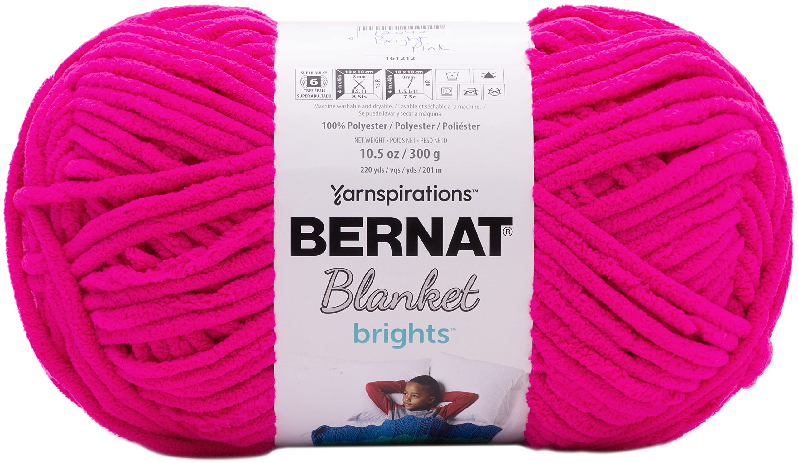 Bernat Couverture rose vif 300g pelote de fil chenille épais