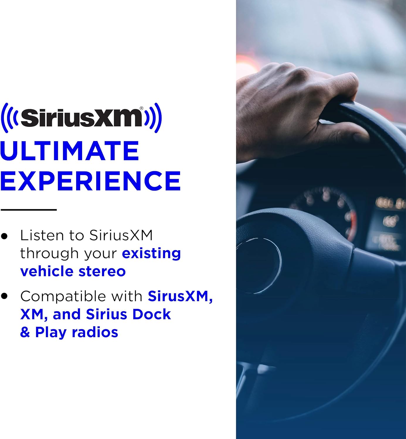 SiriusXM SXDV3 Satellite Radio Vehicle Mounting Kit with Dock and Charging Cable (Black)